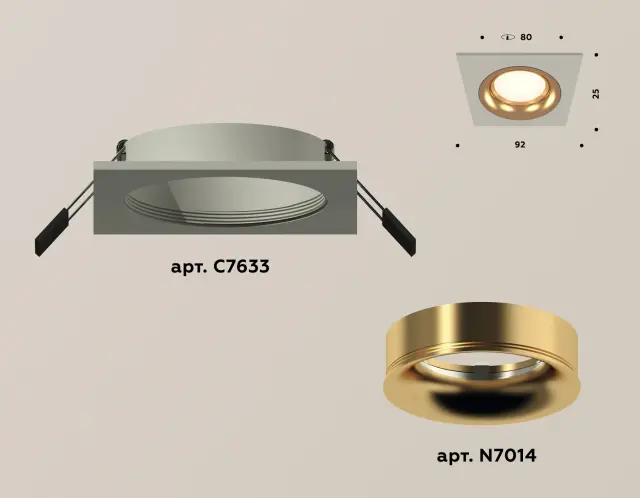 Точечный светильник Ambrella Light XC7633005 — серый, ракурс 2