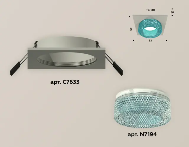 Точечный светильник Ambrella Light XC7633023 — серый, ракурс 2