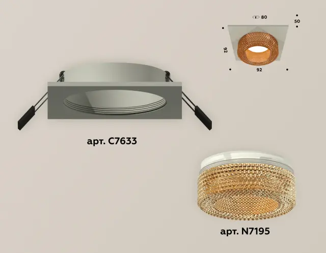 Точечный светильник Ambrella Light XC7633024 — серый, ракурс 2
