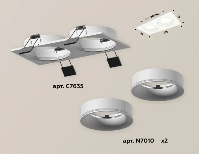 Точечный светильник Ambrella Light XC7635001 — белый, ракурс 2