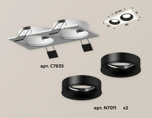 Точечный светильник Ambrella Light XC7635002 — белый, ракурс 2