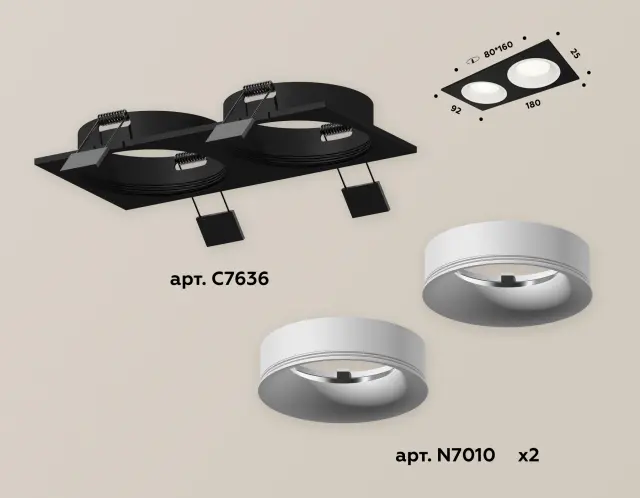 Точечный светильник Ambrella Light XC7636001 — черный, ракурс 2