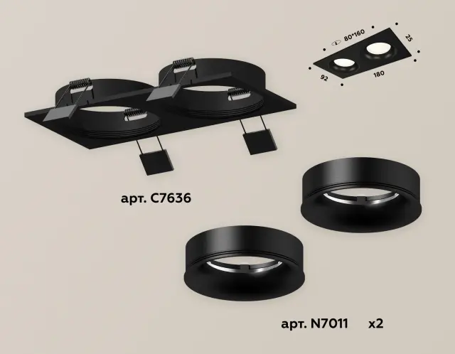 Точечный светильник Ambrella Light XC7636002 — черный, ракурс 2