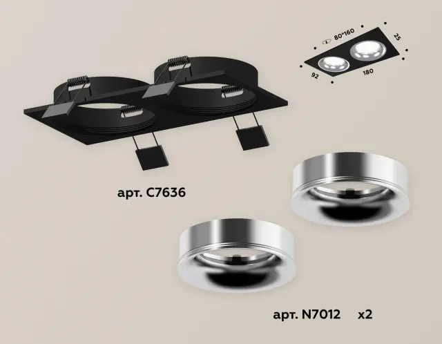 Точечный светильник Ambrella Light XC7636003 — черный, ракурс 2