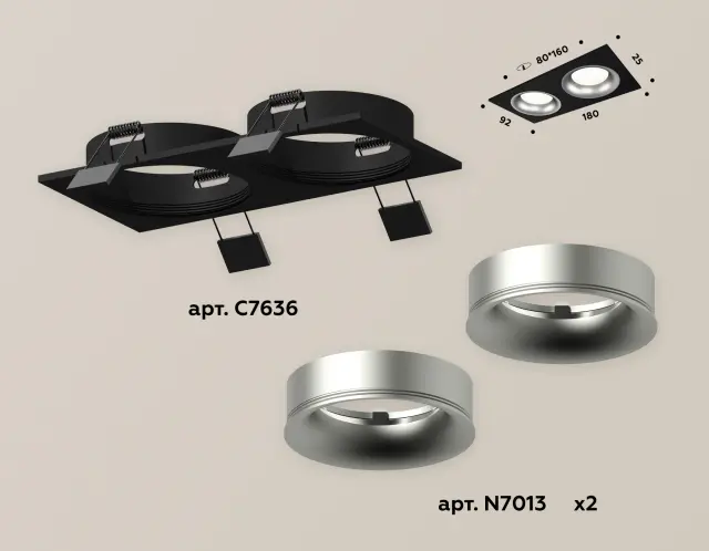 Точечный светильник Ambrella Light XC7636004 — черный, ракурс 2