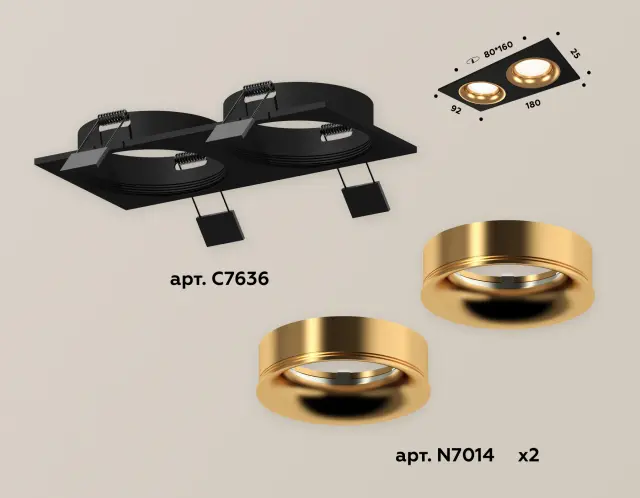 Точечный светильник Ambrella Light XC7636005 — черный, ракурс 2