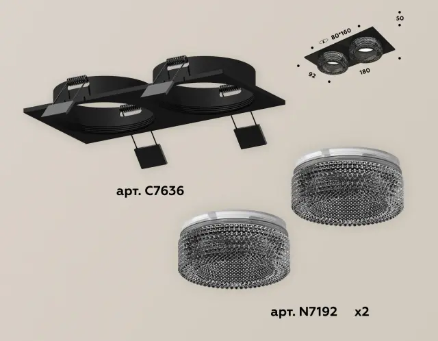 Точечный светильник Ambrella Light XC7636021 — черный, ракурс 2