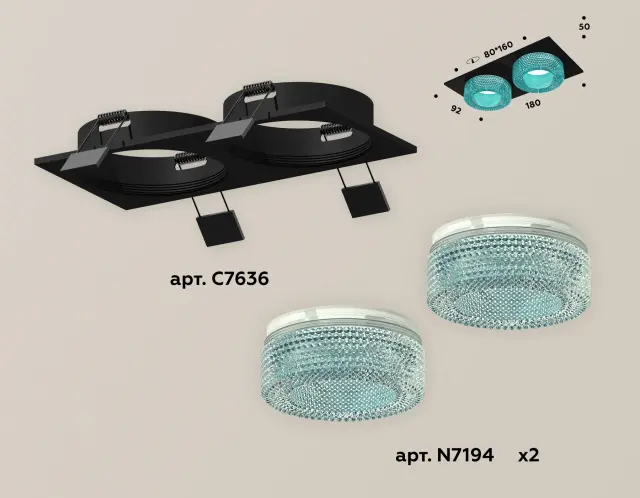 Точечный светильник Ambrella Light XC7636023 — черный, ракурс 2