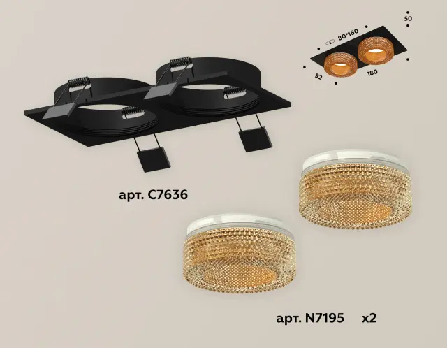 Точечный светильник Ambrella Light XC7636024 — черный, ракурс 2