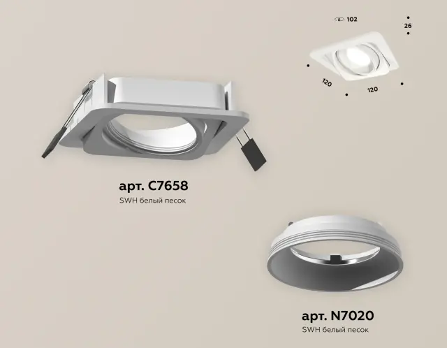 Точечный светильник Ambrella Light XC7658001 — белый, ракурс 2