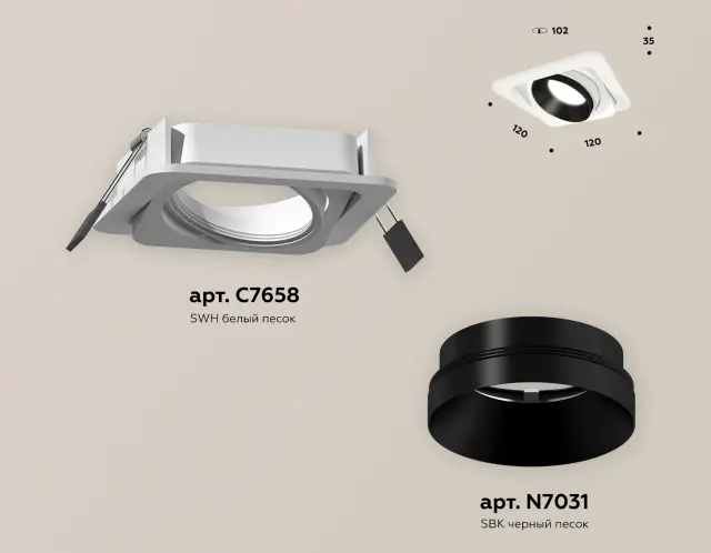Точечный светильник Ambrella Light XC7658021 — белый, ракурс 2