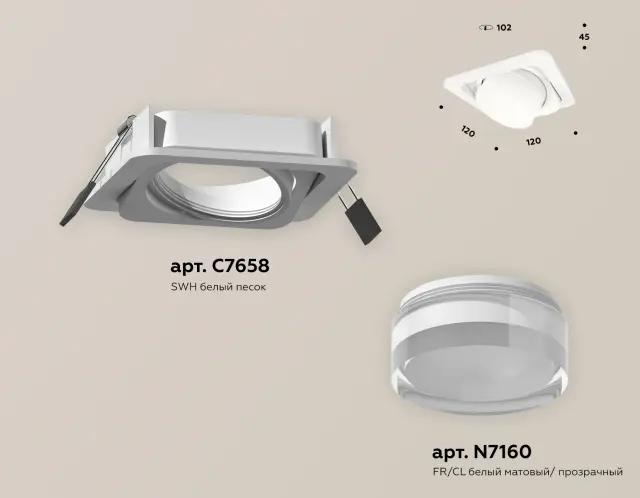 Точечный светильник Ambrella Light XC7658083 — белый, ракурс 2