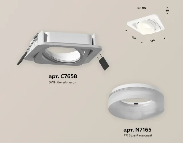 Точечный светильник Ambrella Light XC7658084 — белый, ракурс 2