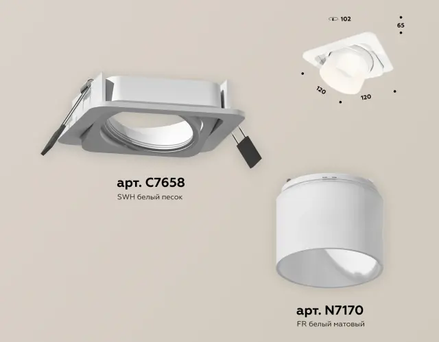 Точечный светильник Ambrella Light XC7658085 — белый, ракурс 2