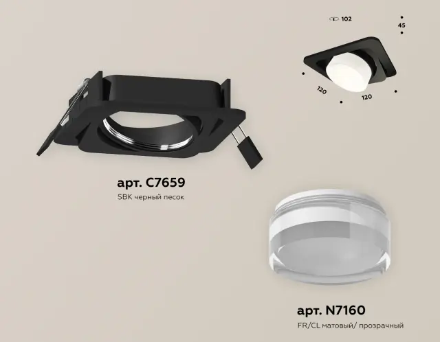 Точечный светильник Ambrella Light XC7659083 — черный, ракурс 2