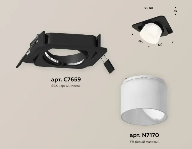 Точечный светильник Ambrella Light XC7659085 — черный, ракурс 2