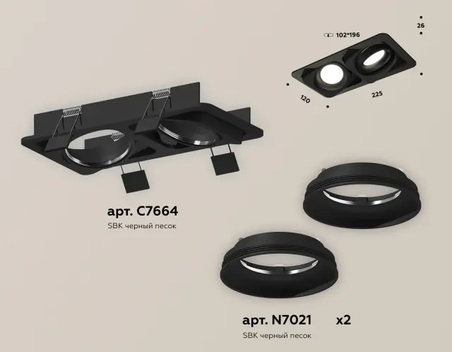 Точечный светильник Ambrella Light XC7664001 — черный, ракурс 2