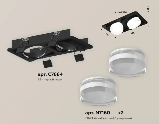 Точечный светильник Ambrella Light XC7664083 — черный, ракурс 2