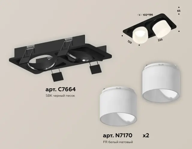 Точечный светильник Ambrella Light XC7664085 — черный, ракурс 2