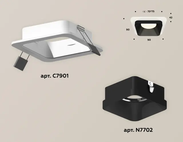 Точечный светильник Ambrella Light XC7901002 — белый, ракурс 2
