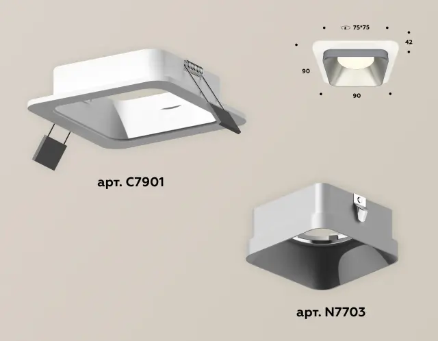 Точечный светильник Ambrella Light XC7901003 — белый, ракурс 2