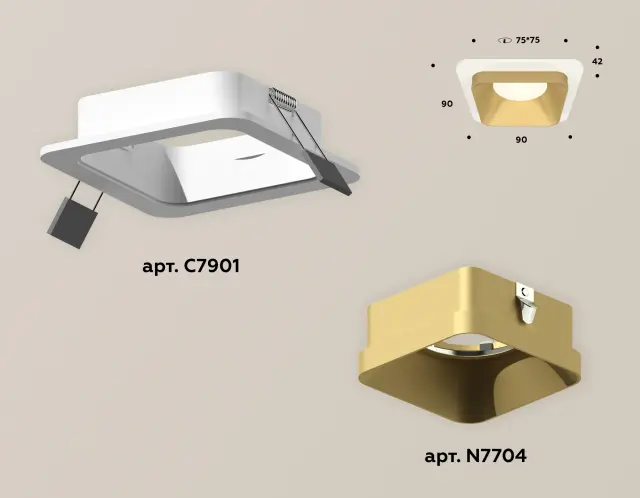 Точечный светильник Ambrella Light XC7901004 — белый, ракурс 2