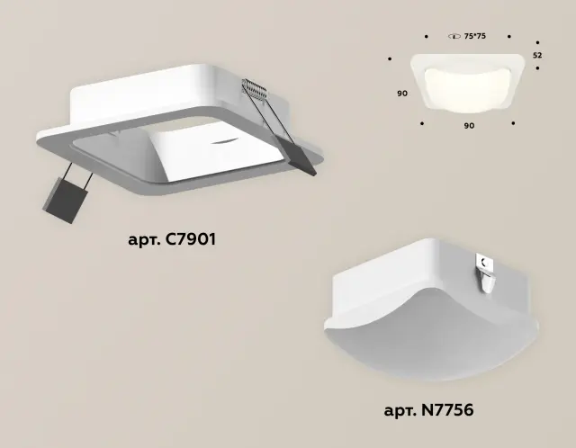 Точечный светильник Ambrella Light XC7901014 — белый, ракурс 2