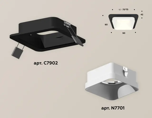 Точечный светильник Ambrella Light XC7902001 — черный, ракурс 2