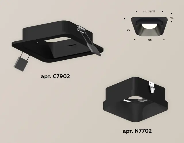 Точечный светильник Ambrella Light XC7902002 — черный, ракурс 2