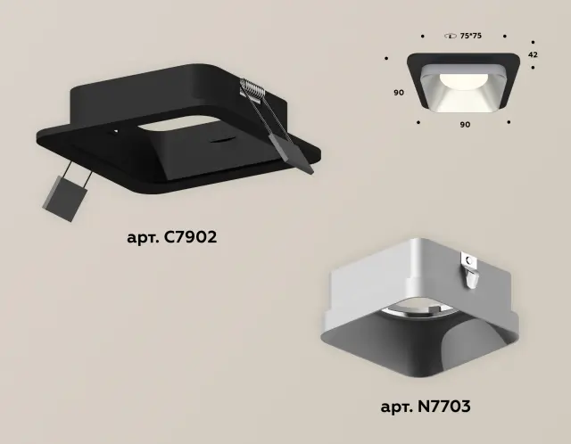 Точечный светильник Ambrella Light XC7902003 — черный, ракурс 2
