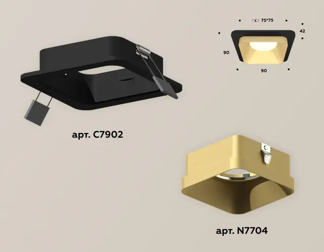 Точечный светильник Ambrella Light XC7902004 — черный, ракурс 2