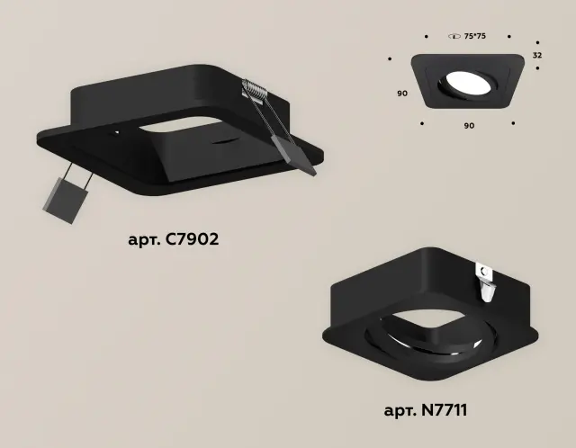 Точечный светильник Ambrella Light XC7902010 — черный, ракурс 2