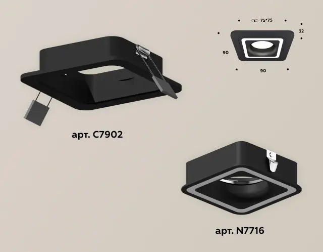 Точечный светильник Ambrella Light XC7902011 — черный, ракурс 2