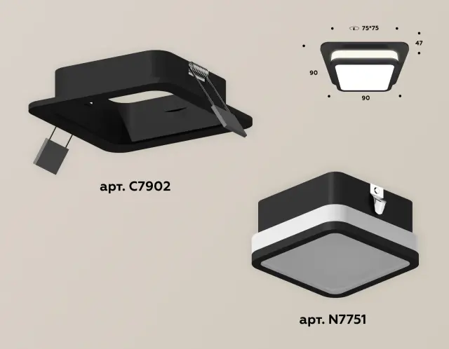 Точечный светильник Ambrella Light XC7902012 — черный, ракурс 2