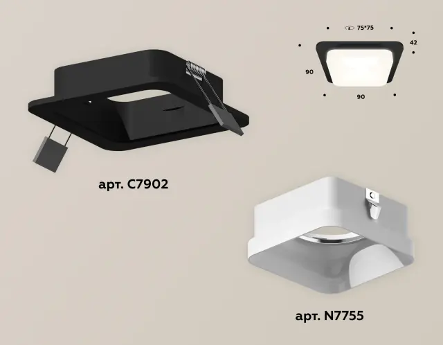 Точечный светильник Ambrella Light XC7902013 — черный, ракурс 2