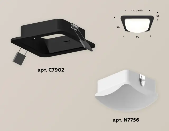 Точечный светильник Ambrella Light XC7902014 — черный, ракурс 2
