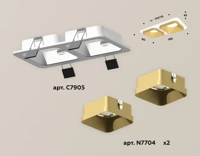 Точечный светильник Ambrella Light XC7905004 — белый, ракурс 2