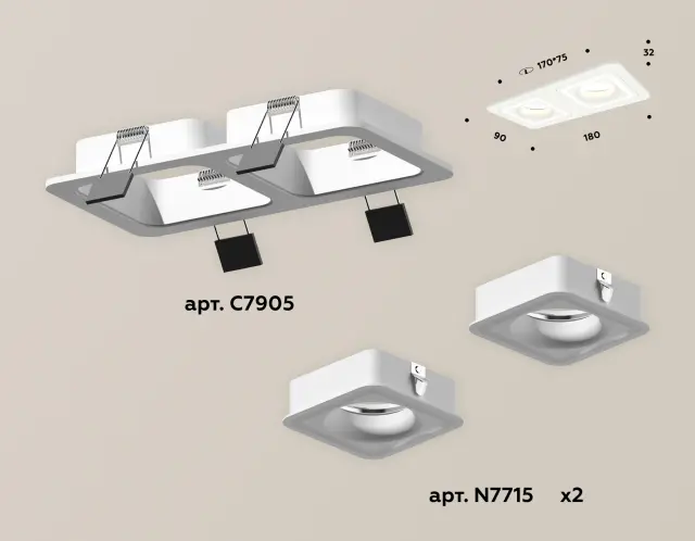 Точечный светильник Ambrella Light XC7905011 — белый, ракурс 2