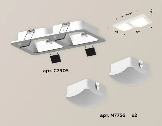 Точечный светильник Ambrella Light XC7905014 — белый, ракурс 2