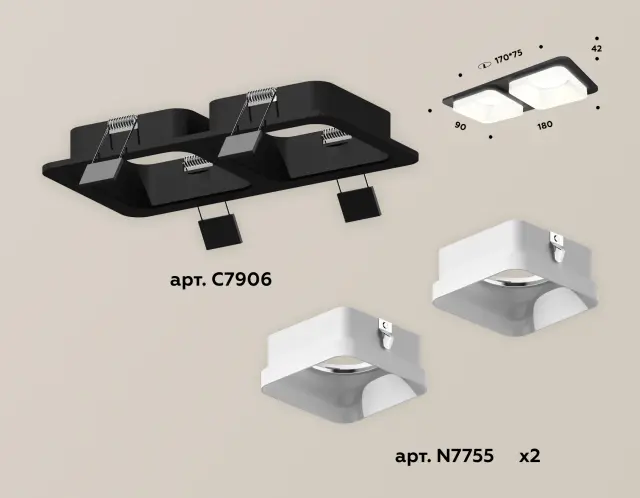 Точечный светильник Ambrella Light XC7906013 — черный, ракурс 2