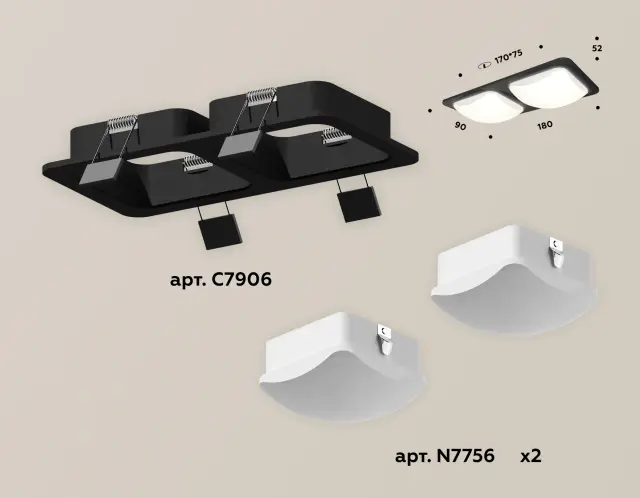 Точечный светильник Ambrella Light XC7906014 — черный, ракурс 2