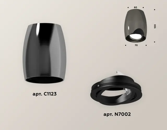 Точечный светильник Ambrella Light XS1123002 — черный, ракурс 3