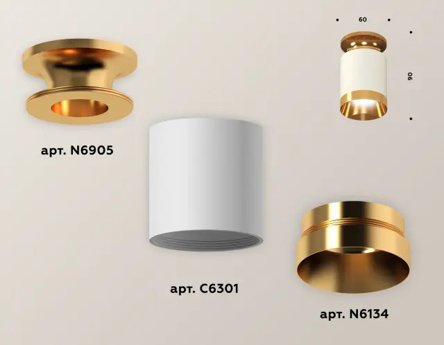 Точечный светильник Ambrella Light XS6301180 — золотой, ракурс 3