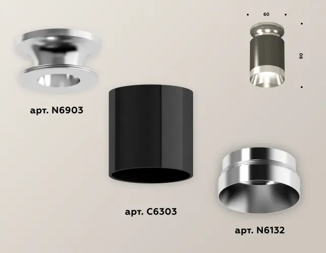 Точечный светильник Ambrella Light XS6303101 — хром, ракурс 3
