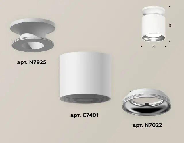 Точечный светильник Ambrella Light XS7401103 — серебряный, ракурс 3