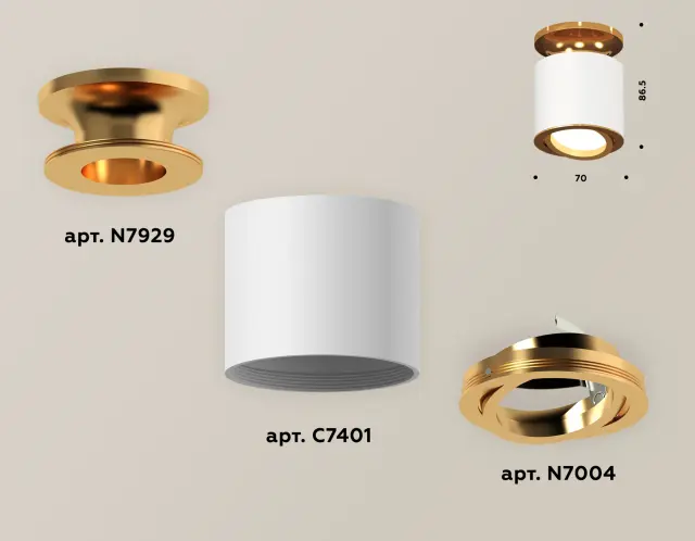 Точечный светильник Ambrella Light XS7401120 — золотой, ракурс 3