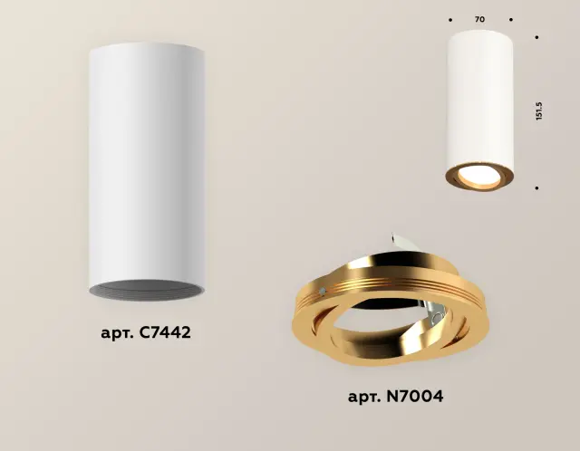 Точечный светильник Ambrella Light XS7442004 — белый, ракурс 3