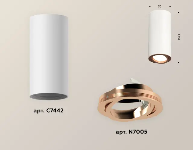 Точечный светильник Ambrella Light XS7442005 — белый, ракурс 3