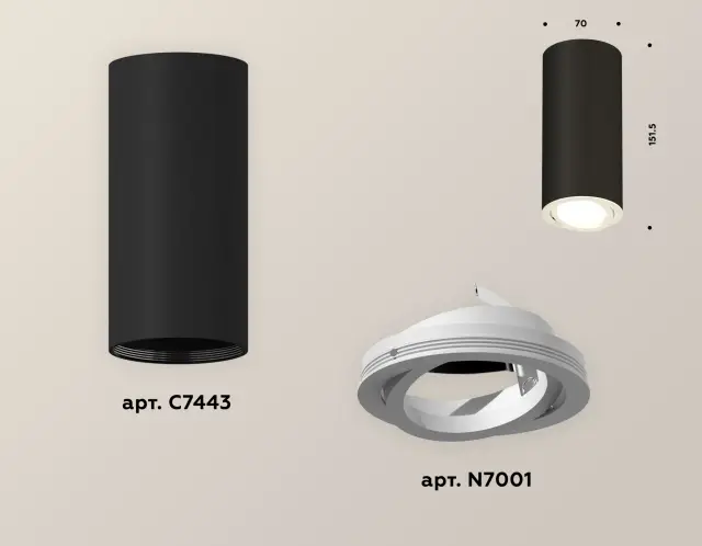Точечный светильник Ambrella Light XS7443001 — черный, ракурс 3
