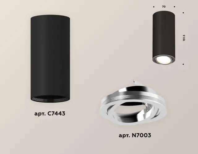 Точечный светильник Ambrella Light XS7443003 — черный, ракурс 3